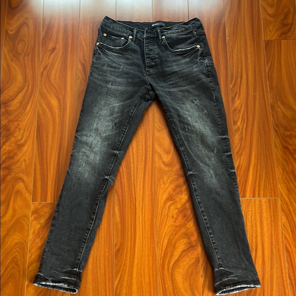 Men's Distressed Black Skinny Jeans